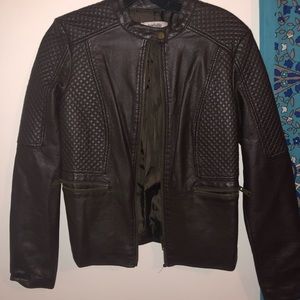 Brown leather jacket